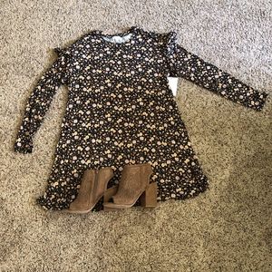 Love, Fire Ruffle Sleeve Floral Dress